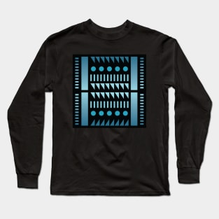 “Dimensional Sections (2)” - V.3 Blue - (Geometric Art) (Dimensions) - Doc Labs Long Sleeve T-Shirt